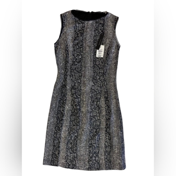 Tahari NWT Dress Sleeveless Mini Bodycon Reptile Print Grey/Black Size 2 - Picture 6 of 13